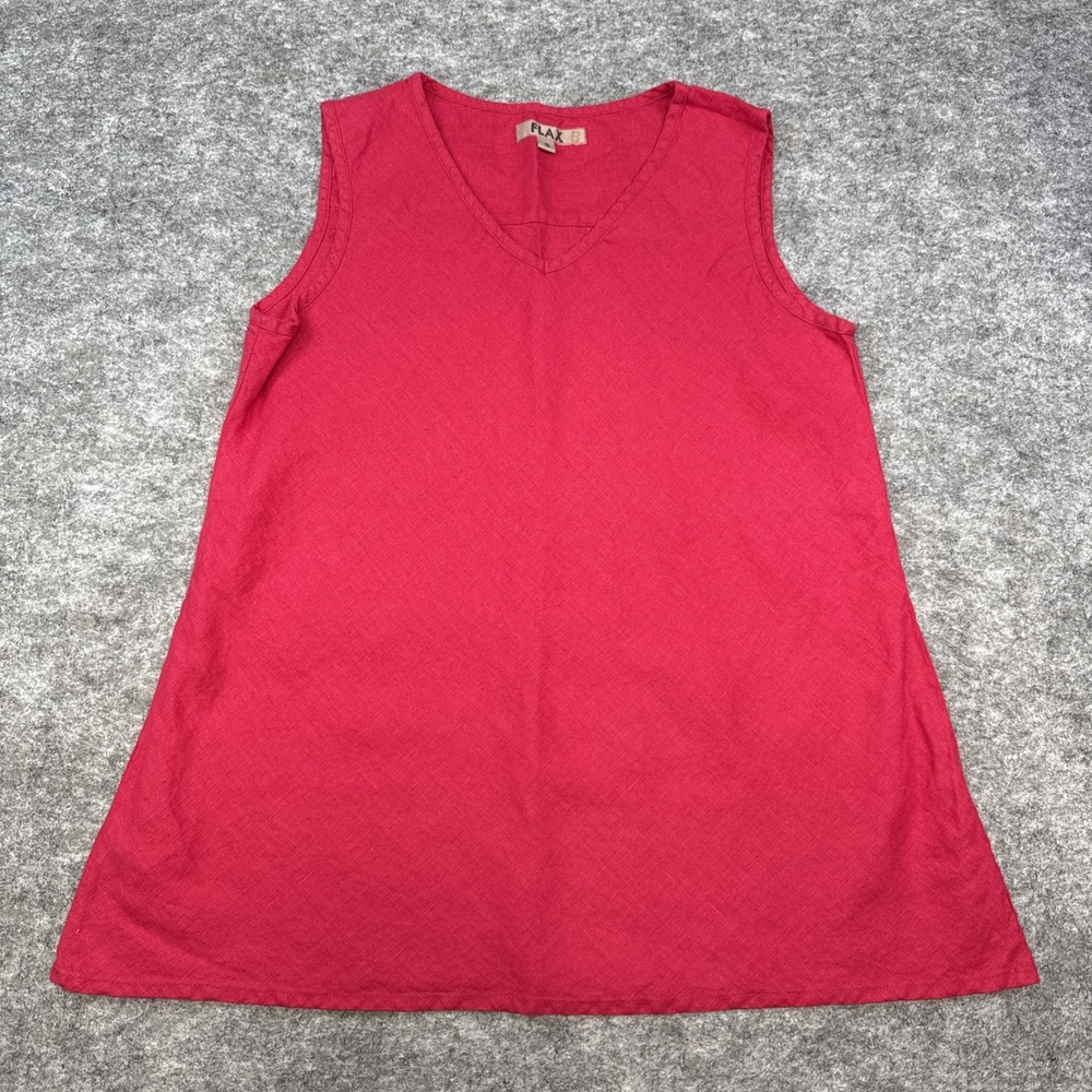Flax linen tank top‎ women's S 6-10 pink sleeveless beach coastal lagenlook NWOT
